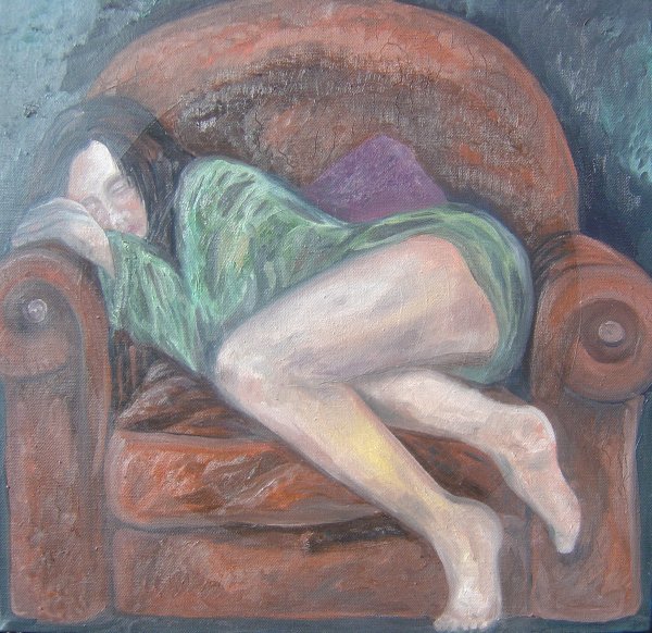 Girl on an armchair